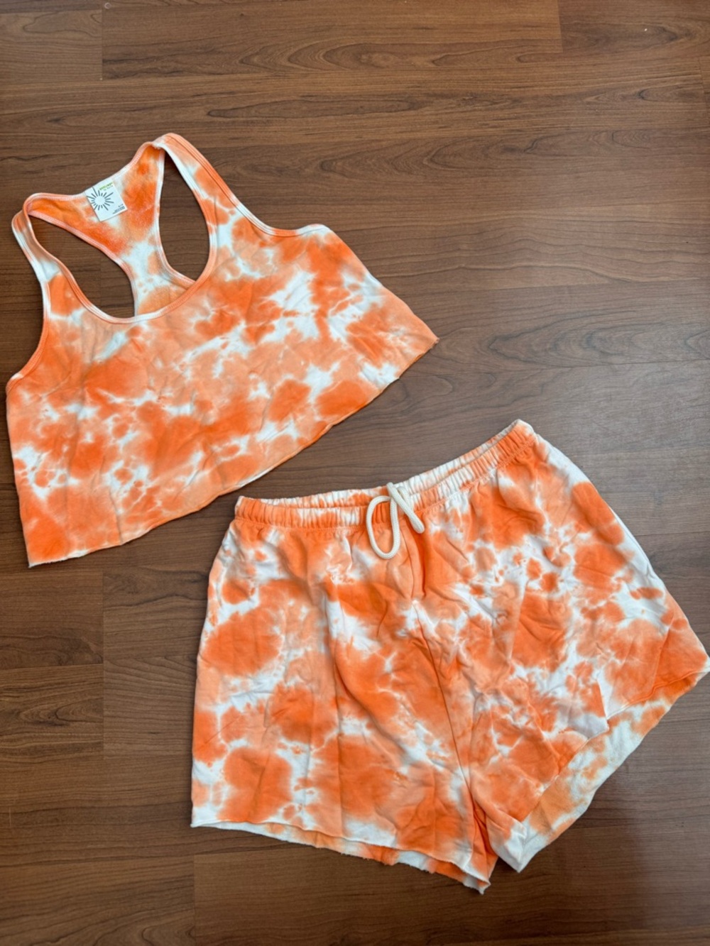 AE OFFLINE by Aerie Tie-Dye Racerback Crop Top with Matching Lounge Shorts